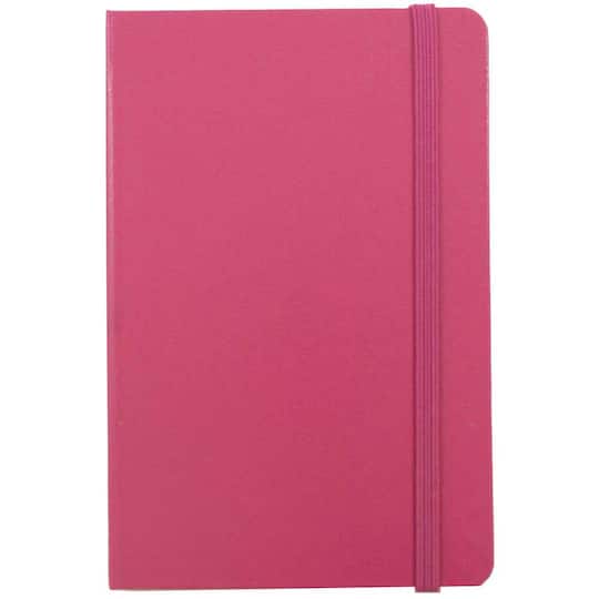 JAM Paper Travel Size Hardcover Notebook with Elastic Band